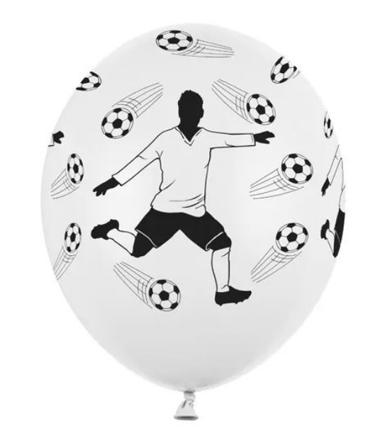 Obrázek z Balónky s potiskem Fotbalista s míči - 30 cm, - 50 ks 