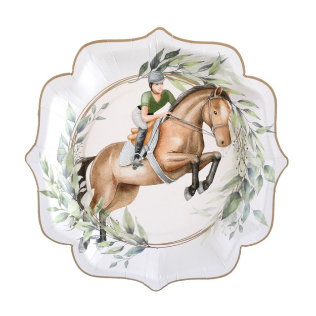 Obrázek z Papírové talíře - závodní koně 21 cm - 10 ks  