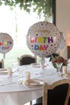 Obrázek z Foliový balonek bílý s puntíky Happy birthday 45 cm  