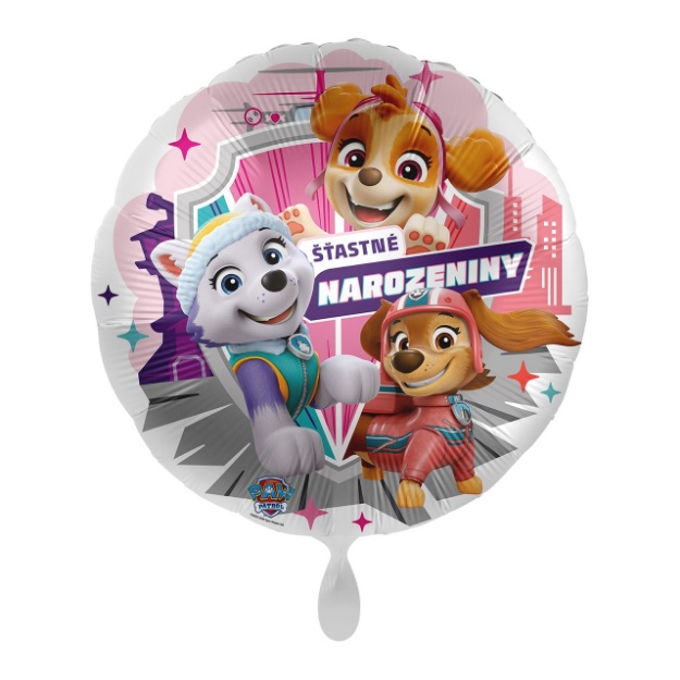 Obrázek z Foliový balonek Šťastné narozeniny Tlapková Patrola - Sky a Everest CZ - 43 cm   