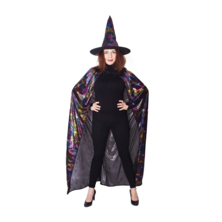 Picture of Witch's cloak with hat - colorful