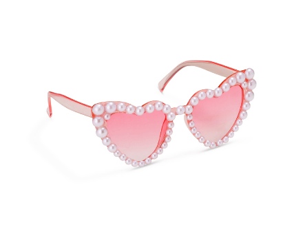 Picture of Heart-shaped Party Glasses with Pearls, Pink