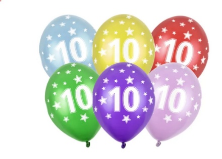Picture of Latex balloon with number 10 print - 30 cm