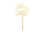 Picture of Mr and Mrs gold cake topper, 16.5 cm